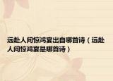 远赴人间惊鸿宴出自哪首诗（远赴人间惊鸿宴是哪首诗）