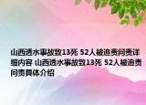 山西透水事故致13死 52人被追责问责详细内容 山西透水事故致13死 52人被追责问责具体介绍