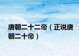 唐朝二十二帝（正说唐朝二十帝）