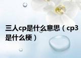 三人cp是什么意思（cp3是什么梗）
