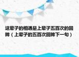 这辈子的相遇是上辈子五百次的回眸（上辈子的五百次回眸下一句）