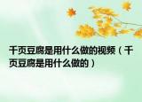 千页豆腐是用什么做的视频（千页豆腐是用什么做的）
