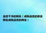 温柔干净的网名（成熟温柔的唯美网名成熟温柔的网名）