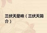 三伏天是啥（三伏天简介）