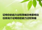 证明你的能力过程策略恐怖黎明边任务简介证明你的能力过程策略