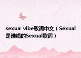 sexual vibe歌词中文（Sexual是谁唱的Sexual歌词）