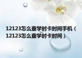 12123怎么查学时卡时间手机（12123怎么查学时卡时间）