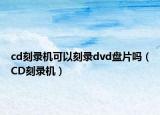 cd刻录机可以刻录dvd盘片吗（CD刻录机）