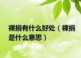 裸捐有什么好处（裸捐是什么意思）