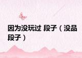 因为没玩过 段子（没品段子）
