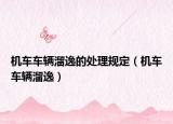 机车车辆溜逸的处理规定（机车车辆溜逸）