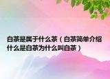 白茶是属于什么茶（白茶简单介绍什么是白茶为什么叫白茶）