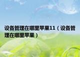 设备管理在哪里苹果11（设备管理在哪里苹果）