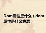 Dom属性是什么（dom属性是什么意思）
