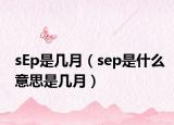 sEp是几月（sep是什么意思是几月）