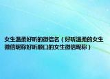 女生温柔好听的微信名（好听温柔的女生微信昵称好听顺口的女生微信昵称）