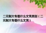 二元制大专是什么文凭类别（二元制大专是什么文凭）
