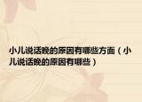 小儿说话晚的原因有哪些方面（小儿说话晚的原因有哪些）
