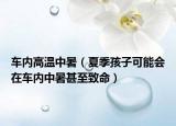车内高温中暑（夏季孩子可能会在车内中暑甚至致命）