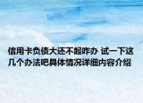信用卡负债大还不起咋办 试一下这几个办法吧具体情况详细内容介绍