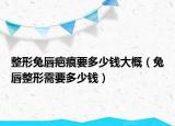 整形兔唇疤痕要多少钱大概（兔唇整形需要多少钱）