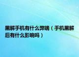 黑解手机有什么弊端（手机黑解后有什么影响吗）