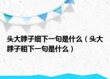 头大脖子细下一句是什么（头大脖子粗下一句是什么）