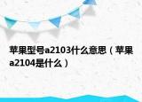 苹果型号a2103什么意思（苹果a2104是什么）