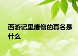 西游记里唐僧的真名是什么
