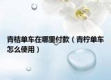 青桔单车在哪里付款（青柠单车怎么使用）
