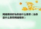 网络用语好治愈是什么意思（治愈是什么意思网络用语）