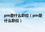pm是什么职位（pm是什么职位）