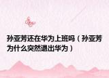 孙亚芳还在华为上班吗（孙亚芳为什么突然退出华为）