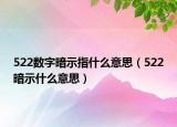 522数字暗示指什么意思（522暗示什么意思）