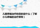 儿童哮喘治疗的目的是什么（了解小儿哮喘的治疗原则）
