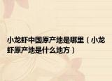 小龙虾中国原产地是哪里（小龙虾原产地是什么地方）