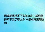 想减肥坚持不下去怎么办（减肥坚持不下去了怎么办 六条小方法帮助你）