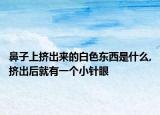 鼻子上挤出来的白色东西是什么,挤出后就有一个小针眼