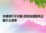 本是青灯不归客,但因浊酒留风尘是什么意思