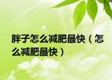 胖子怎么减肥最快（怎么减肥最快）