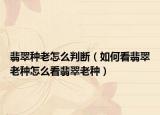翡翠种老怎么判断（如何看翡翠老种怎么看翡翠老种）