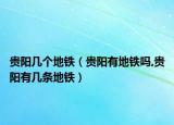 贵阳几个地铁（贵阳有地铁吗,贵阳有几条地铁）