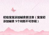 初给宝宝添加辅食要注意（宝宝初添加辅食 5个问题不可忽视）