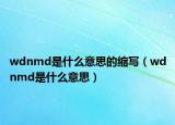wdnmd是什么意思的缩写（wdnmd是什么意思）