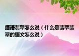 缅语翡翠怎么说（什么是翡翠翡翠的缅文怎么说）