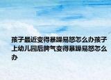 孩子最近变得暴躁易怒怎么办孩子上幼儿园后脾气变得暴躁易怒怎么办