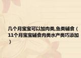 几个月宝宝可以加肉类,鱼类辅食（11个月宝宝辅食肉类水产类巧添加）