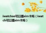 iwatchse可以插sim卡吗（iwatch可以插sim卡吗）