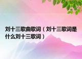 刘十三歌曲歌词（刘十三歌词是什么刘十三歌词）