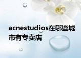 acnestudios在哪些城市有专卖店